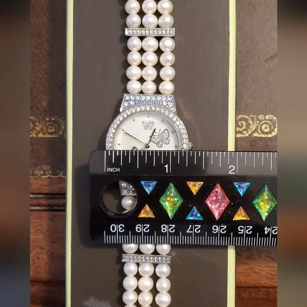 Limited Edition! Ross Simons Butterfly and Pearl Wristwatch Papilon